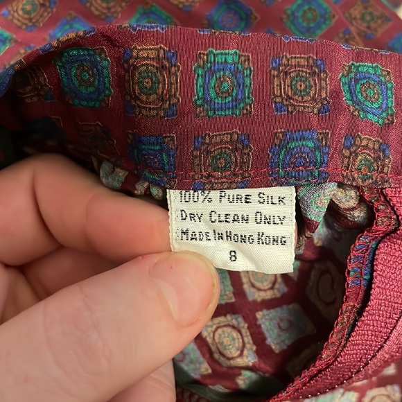 Vintage Silk Psychedelic Print Full Midi Skirt - Picture 8 of 8